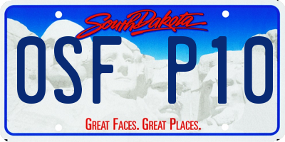SD license plate 0SFP10