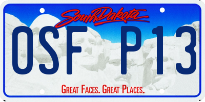 SD license plate 0SFP13