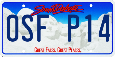 SD license plate 0SFP14