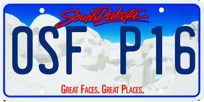 SD license plate 0SFP16