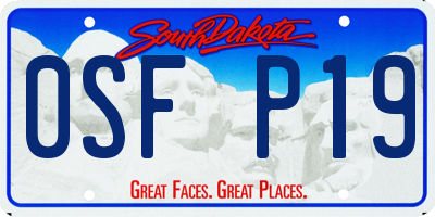 SD license plate 0SFP19