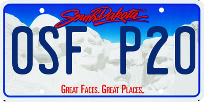 SD license plate 0SFP20