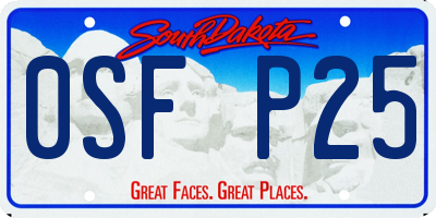 SD license plate 0SFP25