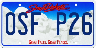 SD license plate 0SFP26
