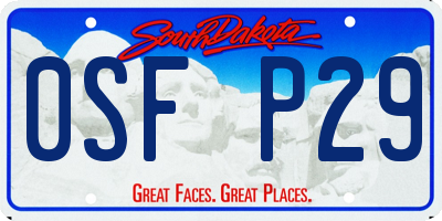 SD license plate 0SFP29
