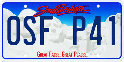 SD license plate 0SFP41