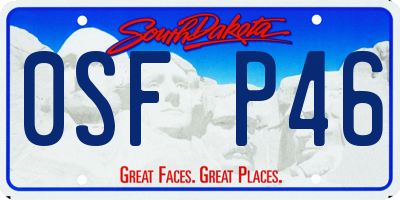 SD license plate 0SFP46