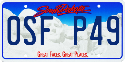 SD license plate 0SFP49