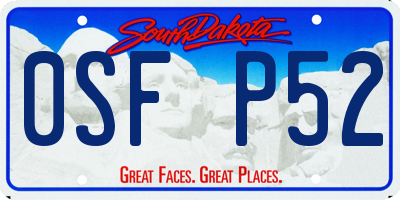 SD license plate 0SFP52