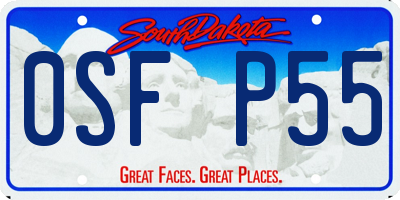 SD license plate 0SFP55