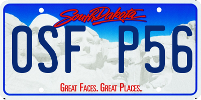 SD license plate 0SFP56