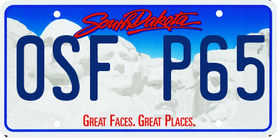 SD license plate 0SFP65