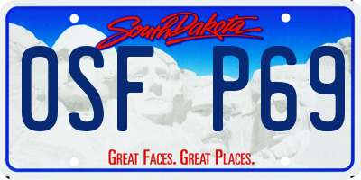 SD license plate 0SFP69