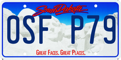 SD license plate 0SFP79