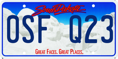 SD license plate 0SFQ23