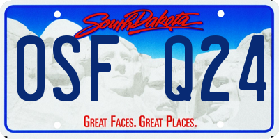 SD license plate 0SFQ24