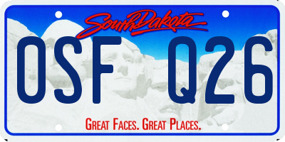 SD license plate 0SFQ26