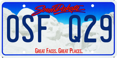 SD license plate 0SFQ29