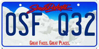 SD license plate 0SFQ32
