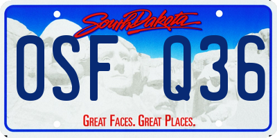 SD license plate 0SFQ36