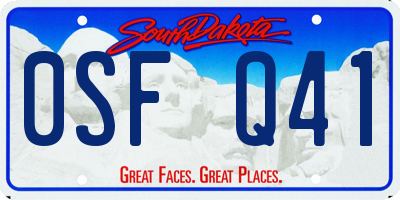 SD license plate 0SFQ41