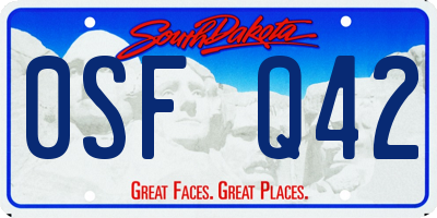 SD license plate 0SFQ42