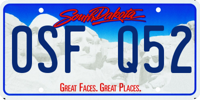 SD license plate 0SFQ52