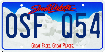 SD license plate 0SFQ54