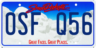 SD license plate 0SFQ56