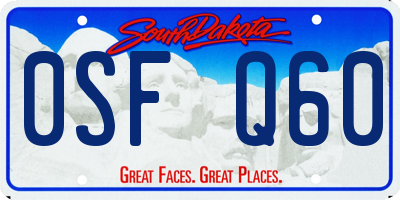 SD license plate 0SFQ60