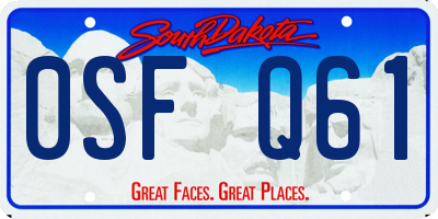 SD license plate 0SFQ61
