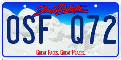 SD license plate 0SFQ72