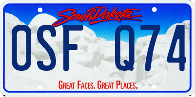 SD license plate 0SFQ74