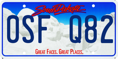 SD license plate 0SFQ82