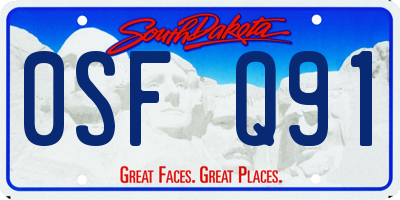 SD license plate 0SFQ91
