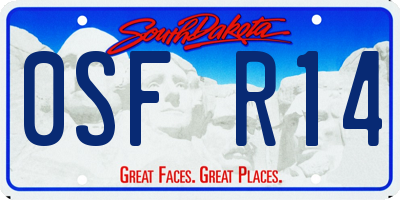 SD license plate 0SFR14