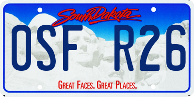 SD license plate 0SFR26