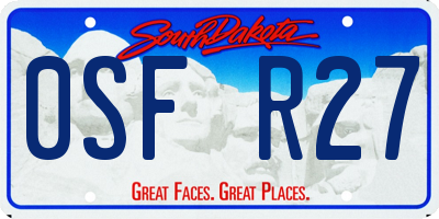 SD license plate 0SFR27