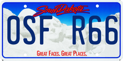 SD license plate 0SFR66