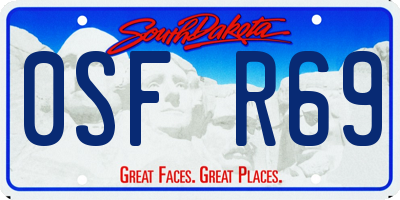 SD license plate 0SFR69