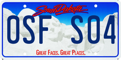 SD license plate 0SFS04