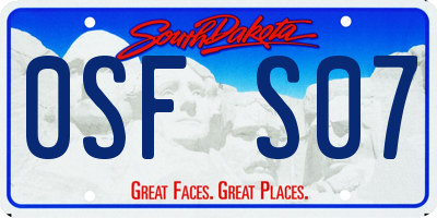 SD license plate 0SFS07