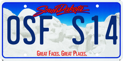 SD license plate 0SFS14