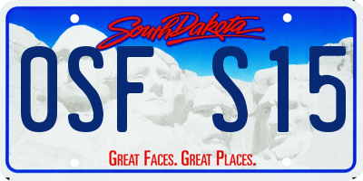 SD license plate 0SFS15