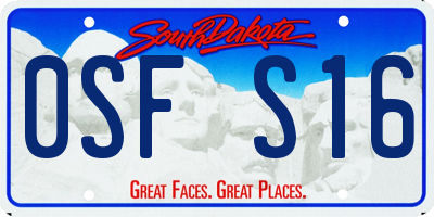 SD license plate 0SFS16