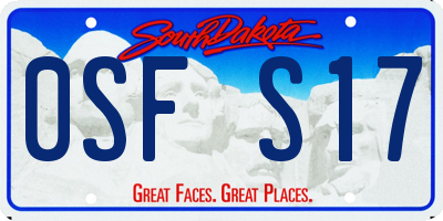 SD license plate 0SFS17
