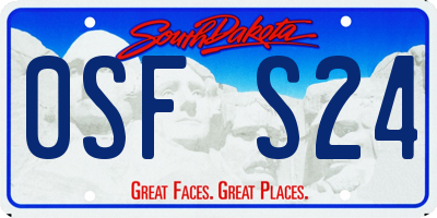 SD license plate 0SFS24