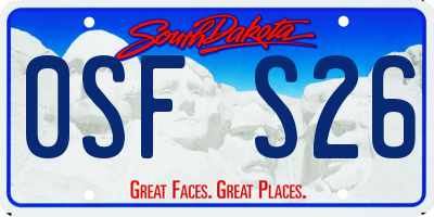SD license plate 0SFS26