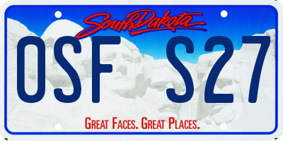 SD license plate 0SFS27