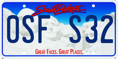 SD license plate 0SFS32